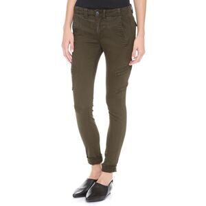 Vince Dark Army Green Utility Cargo Pockets Mid Rise Slim Skinny Pants